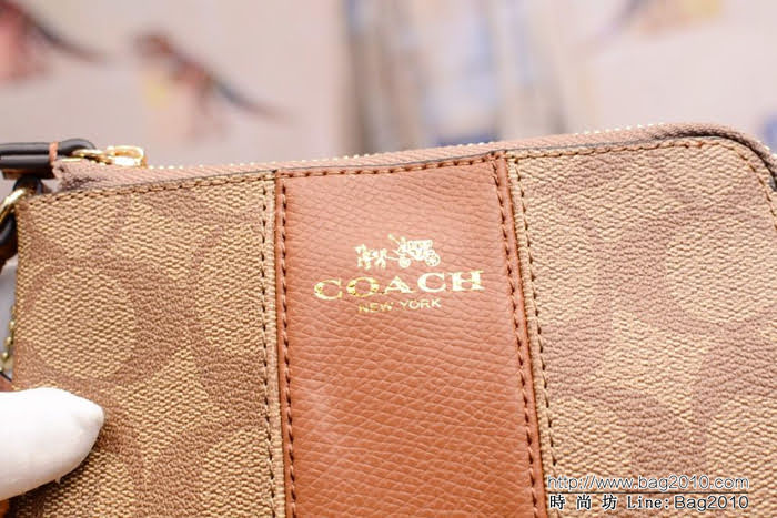 COACH蔻馳 原單級別 COACH 短款零錢包 拉鏈手包 簡單時尚 頭層牛皮 64233  Chz1286